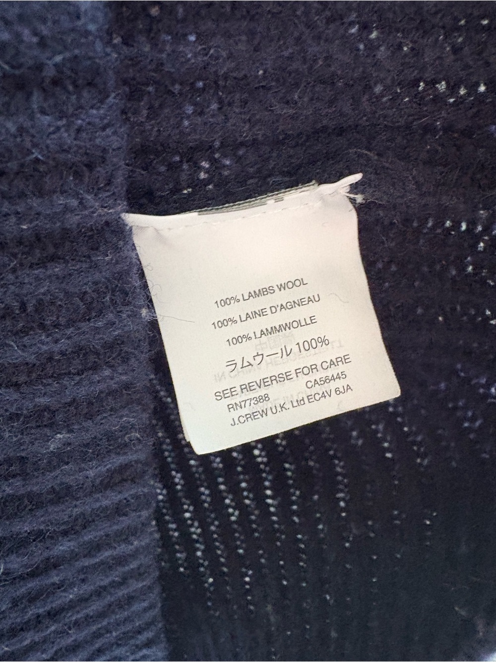 J. Crew - Women’s 100% Wool Two Pocket Ribbed Popover - Size Small - Navy Blue - Picture 4 of 6